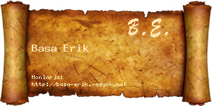 Basa Erik névjegykártya